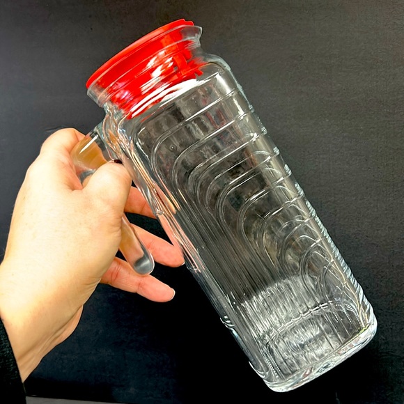 Vintage “ Covetro” clear glass art deco style pitcher made in Italy - Picture 2 of 6